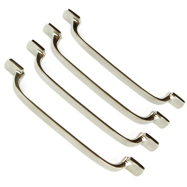 Set of 4 Polished Nickel Solid Brass D Handles Kitchen Door Drawer Cupboard Pulls