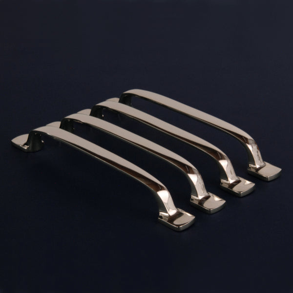 Set of 4 Polished Nickel Solid Brass D Handles Kitchen Door Drawer Cupboard Pulls