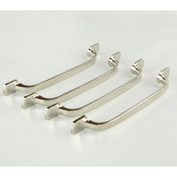 Set of 4 Polished Nickel Solid Brass D Handles Kitchen Door Drawer Cupboard Pulls