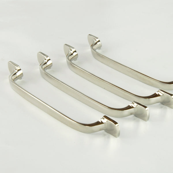 Set of 4 Polished Nickel Solid Brass D Handles Kitchen Door Drawer Cupboard Pulls