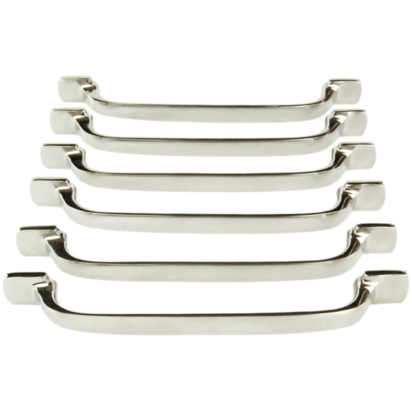 Set of 6 Polished Nickel Solid Brass D Handles Kitchen Door Drawer Cupboard Pulls