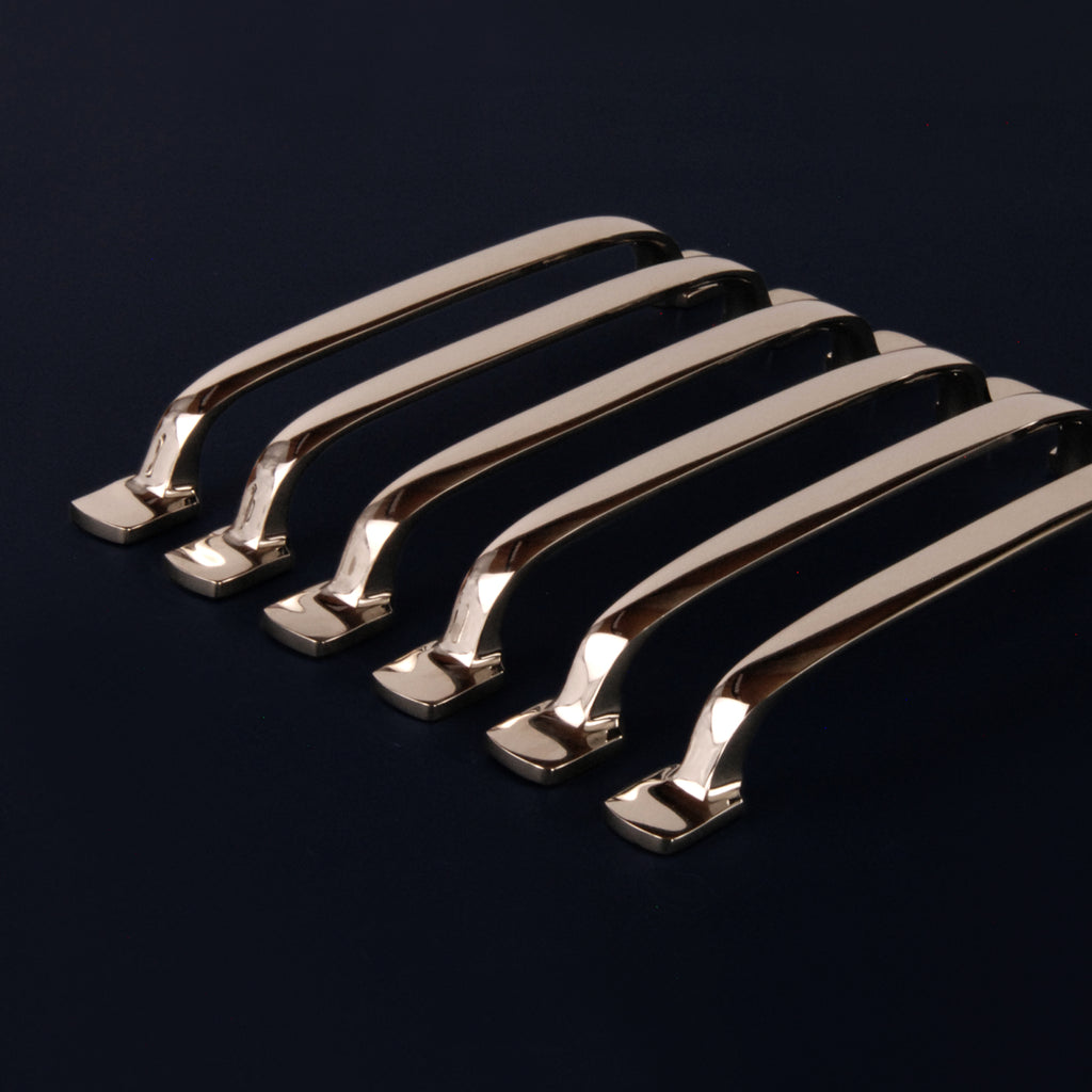 Set of 6 Polished Nickel Solid Brass D Handles Kitchen Door Drawer Cupboard Pulls