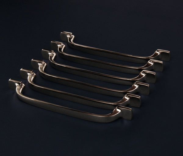Set of 6 Polished Nickel Solid Brass D Handles Kitchen Door Drawer Cupboard Pulls