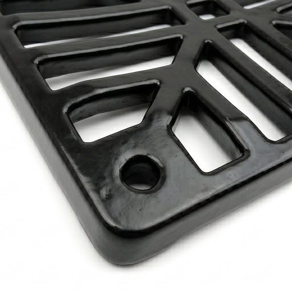 A Square 6" 150mm Cast Metal Drain Cover Gully Grid Grate Plate Black