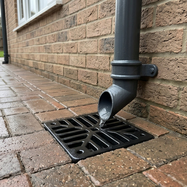 A Square 6" 150mm Cast Metal Drain Cover Gully Grid Grate Plate Black