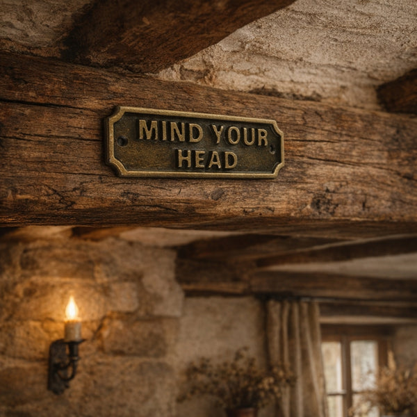 Antique Brass Cast Iron Vintage Style Metal Wall Door Gate Signs