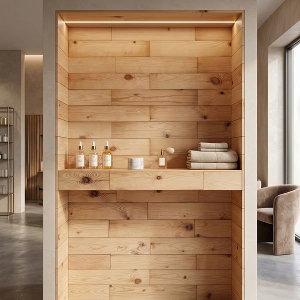 Light Oak Finish Wooden Wall Tiles Cladding Panelling Panels