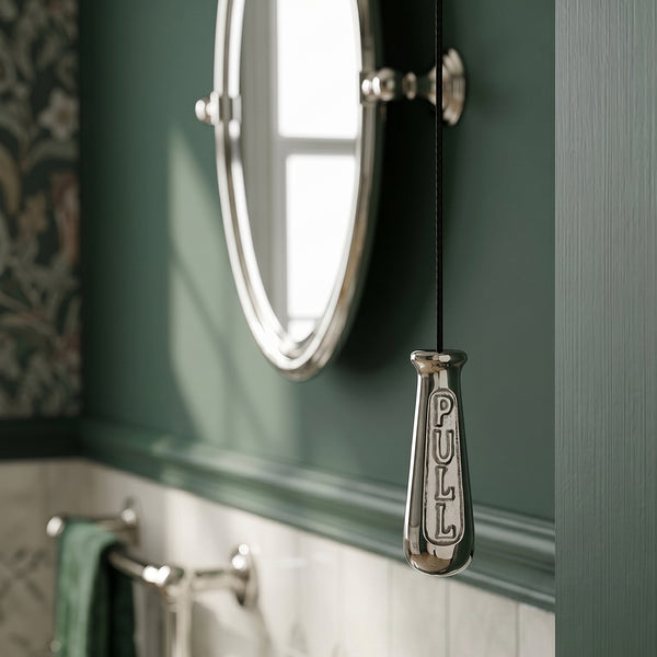 Polished Nickel Solid Brass Vintage Period Bathroom Light Switch Pull