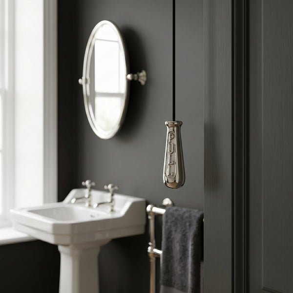 Polished Nickel Solid Brass Vintage Period Bathroom Light Switch Pull