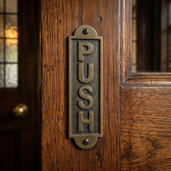 Antique Brass Cast Iron Vintage Style Metal Wall Door Gate Signs