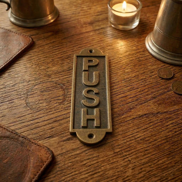 Antique Brass Cast Iron Vintage Style Metal Wall Door Gate Signs