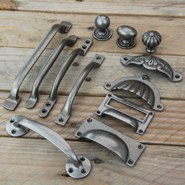 Pewter Finish Rectangle Filing Cabinet Style Cup Handle Kitchen Drawer Pull
