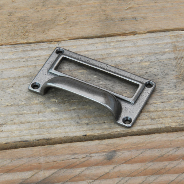 Pewter Finish Rectangle Filing Cabinet Style Cup Handle Kitchen Drawer Pull