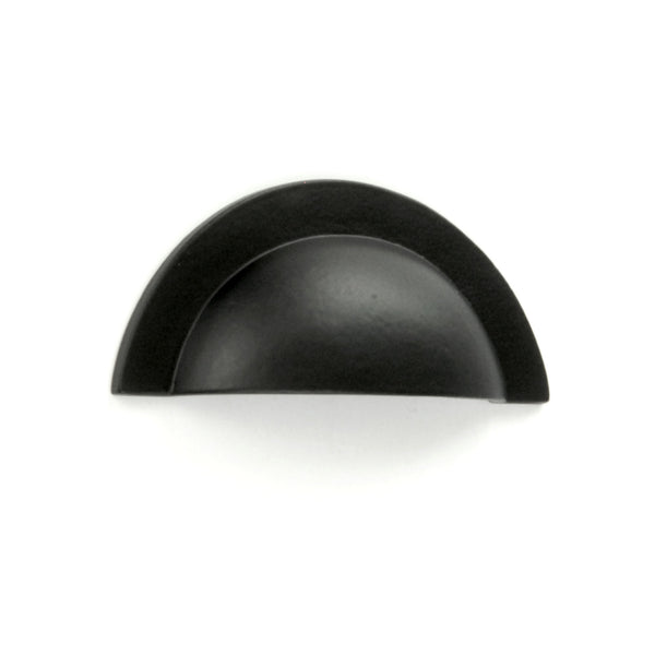 Satin Matt Black Cabinet Kitchen Door Round Cup Handle Drawer Pull 90mm