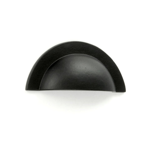 Satin Matt Black Cabinet Kitchen Door Round Cup Handle Drawer Pull 90mm