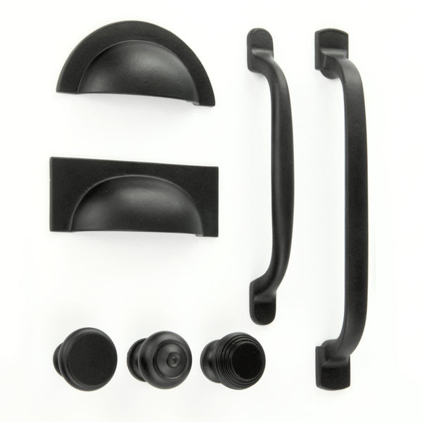 Satin Matt Black Cabinet Kitchen Door Rectangle Cup Handle Drawer Pull 100mm
