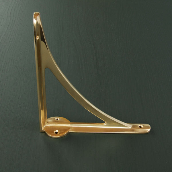 Solid Brass Polished Antique Vintage Metal Shelf Bracket Support Victorian Style