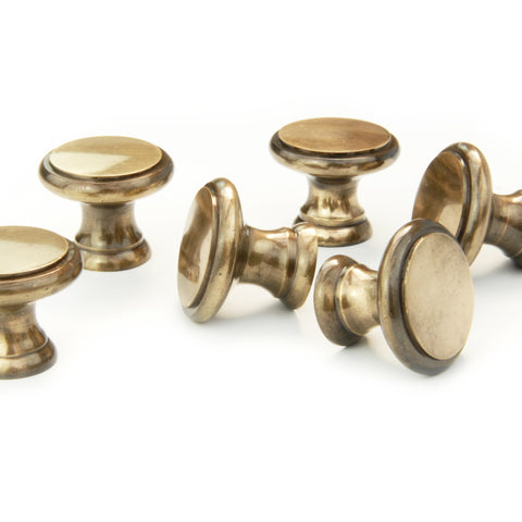 Vintage Solid Antique Brass Round Cabinet Kitchen Drawer Handles Knobs