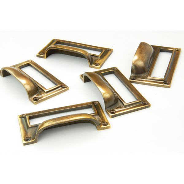 Vintage Style Solid Antique Brass Filing Cabinet Kitchen Drawer Handles Pulls