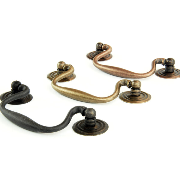Antique Style Swan Neck Drop Cabinet Drawer Pull Handle