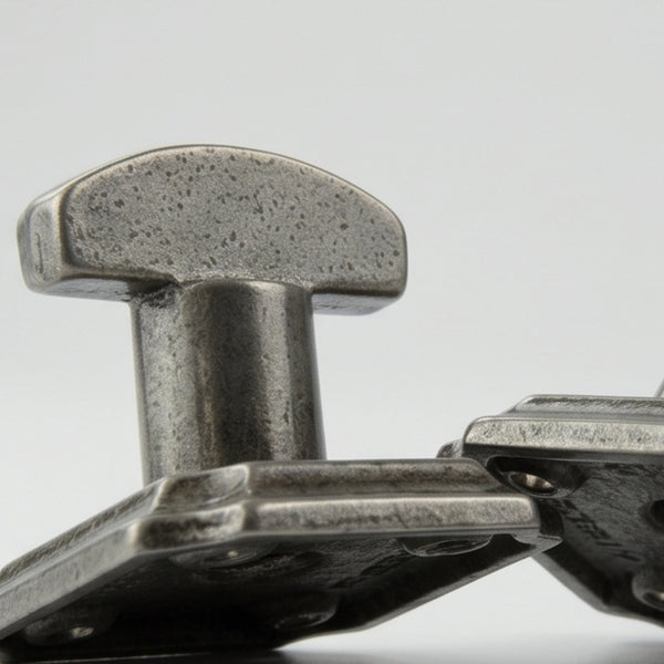 Vintage Style Cast Iron Bathroom Lock Thumb Turn & Release Square Rose Pewter