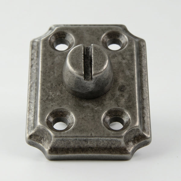 Vintage Style Cast Iron Bathroom Lock Thumb Turn & Release Square Rose Pewter