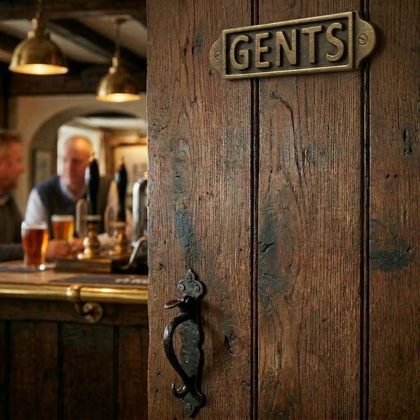 Antique Brass Cast Iron Vintage Style Metal Wall Door Gate Signs
