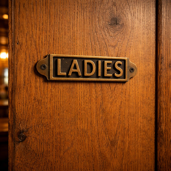 Antique Brass Cast Iron Vintage Style Metal Wall Door Gate Signs