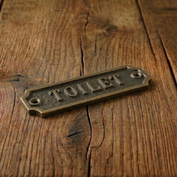 Antique Brass Cast Iron Vintage Style Metal Wall Door Gate Signs