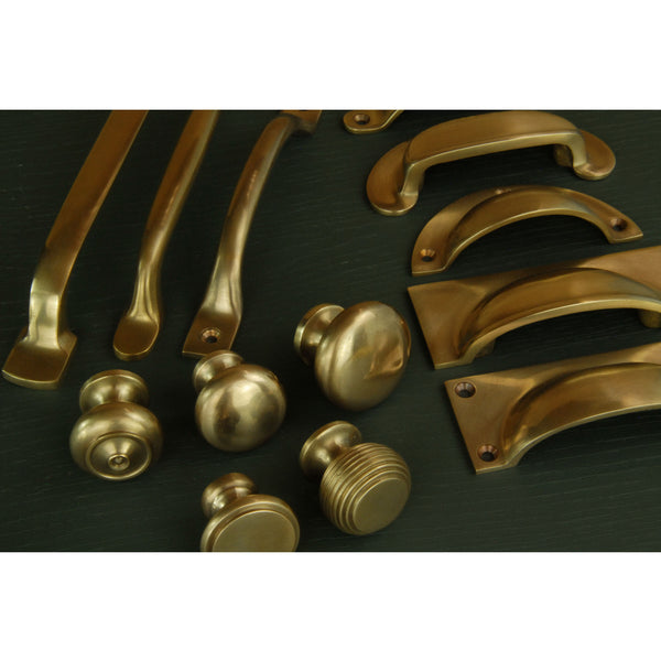 Aged Unlacquered Solid Brass Cabinet Knobs Kitchen Drawer Door Bow D Handles Pulls