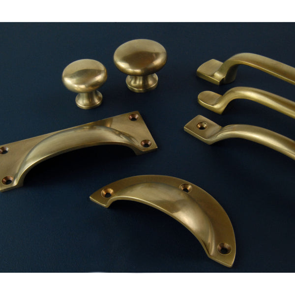 Aged Unlacquered Solid Brass Cabinet Knobs Kitchen Drawer Door Bow D Handles Pulls