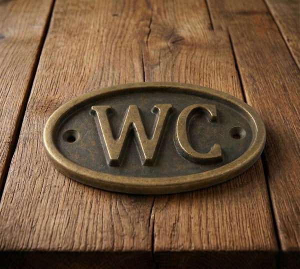 Antique Brass Cast Iron Vintage Style Metal Wall Door Gate Signs