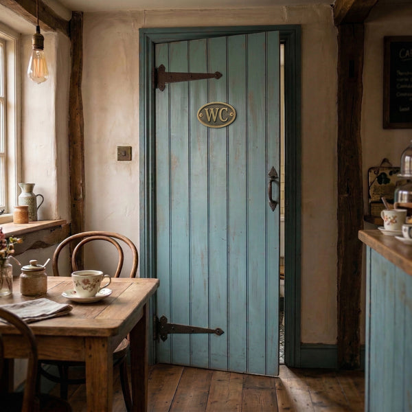 Antique Brass Cast Iron Vintage Style Metal Wall Door Gate Signs