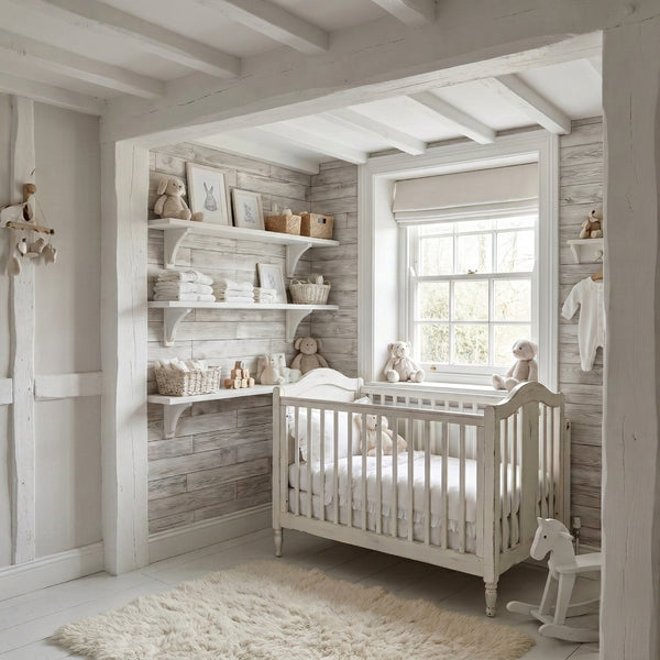 Distressed White Painted Reclaimed Style Wooden Wall Tiles Cladding Panelling Panels