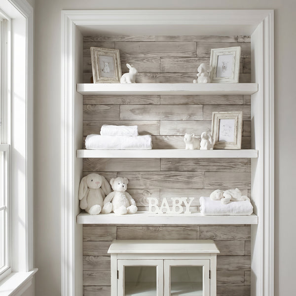 Distressed White Painted Reclaimed Style Wooden Wall Tiles Cladding Panelling Panels