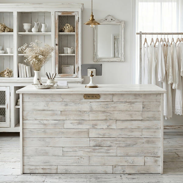 Distressed White Painted Reclaimed Style Wooden Wall Tiles Cladding Panelling Panels