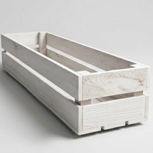 Wooden Planter Trough Crate Style Fruit Box Garden Herb Flower Rustic White