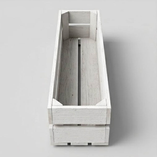 Wooden Planter Trough Crate Style Fruit Box Garden Herb Flower Rustic White
