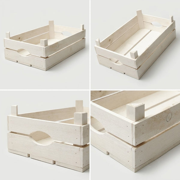 White Wooden Garden Potting Shed Planting Tray Crate Trug Storage
