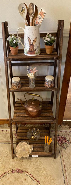 Brown Wooden Plant Stand Flower Ladder Shelves Planter Storage Rack