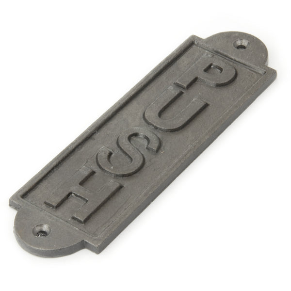 A Jones & Grey Vintage Style Cast Iron Metal PUSH or PULL Door Sign Plaque