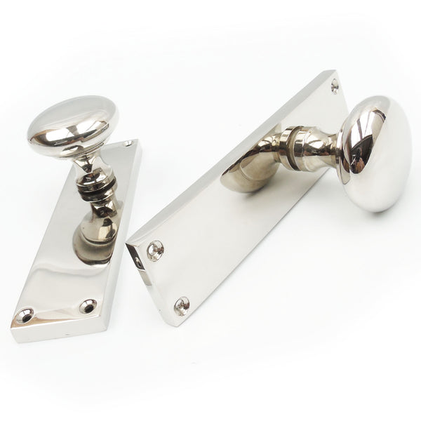 New York Style Round Knob Door Handles on a Backplate