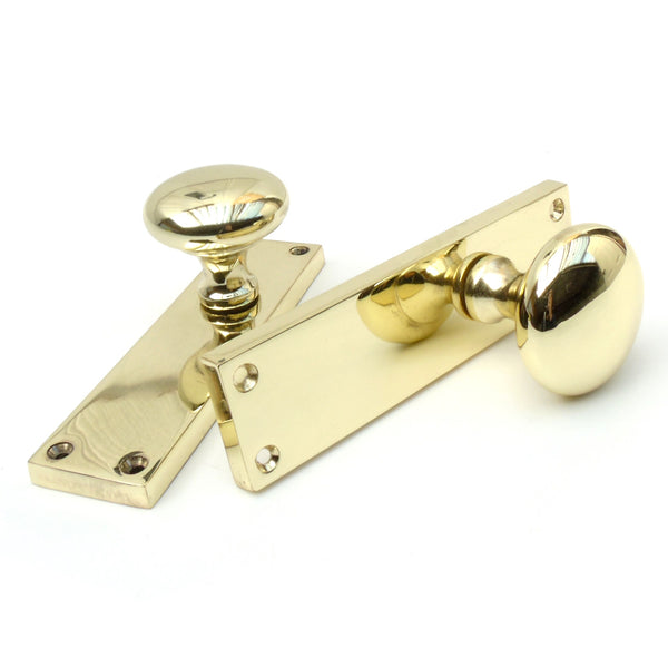 New York Style Round Knob Door Handles on a Backplate