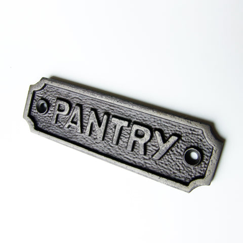 Vintage Style Cast Iron Pantry Door Sign