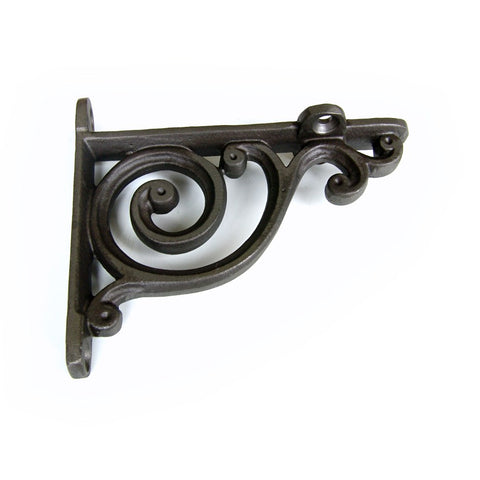 Vintage Cast Iron Metal Shelf Bracket - Small Scroll