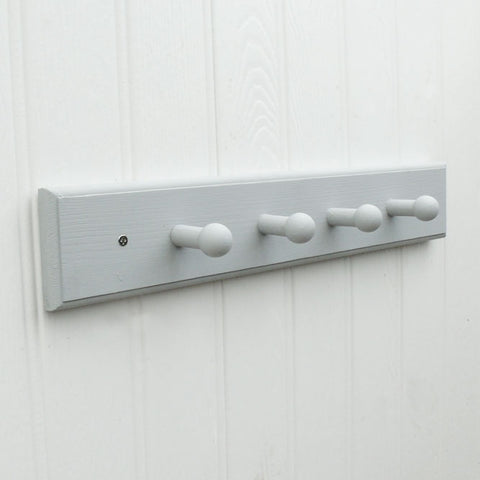 Vintage Style Grey Shaker Peg Rail Wooden Coat Rack