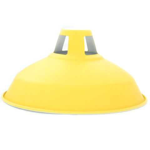 Vintage Industrial Metal Lamp Shade Matt Yellow