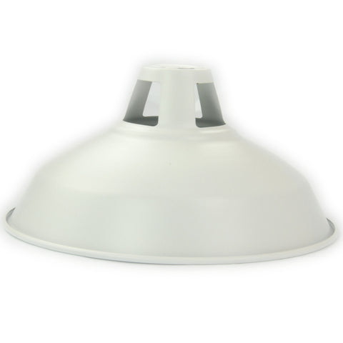 Vintage Industrial Metal Lamp Shade Matt White