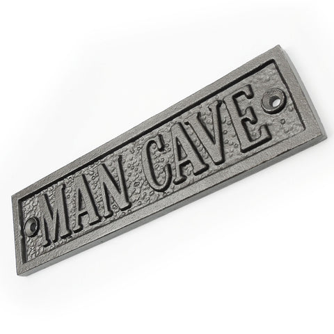 A 'Man Cave' Vintage Style Metal Door Wall Sign Plaque Cast Iron