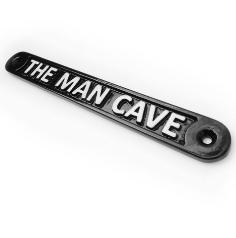 A 'The Man Cave' Metal Door / Wall Sign Black & White